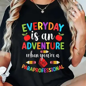 100% Cotton Fashion T-Shirt for Paraprofessional Para Educator