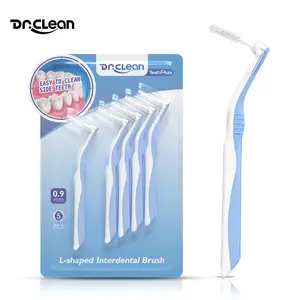 DR.CLEAN Angle L-Shaped Interdental Brush, 0.9mm Soft Bristles for Plaque Removal & Healthy Gums Care, Oral Care Tool for Sensitive Gums & Braces, 60 Count