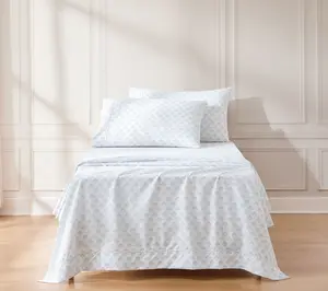 Lush Decor Scallop Fan Sheet Set Gray 4-Pc Set Twin, Twin-XL