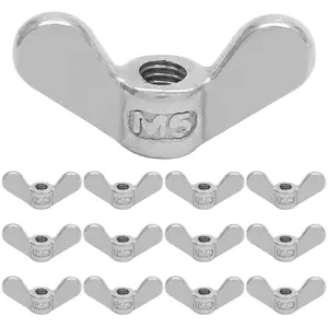 12Pcs M5 Wing Nuts 304 Stainless Steel Butterfly Nut Hand Twist Fasteners Hardware Parts (1/5 Inch)