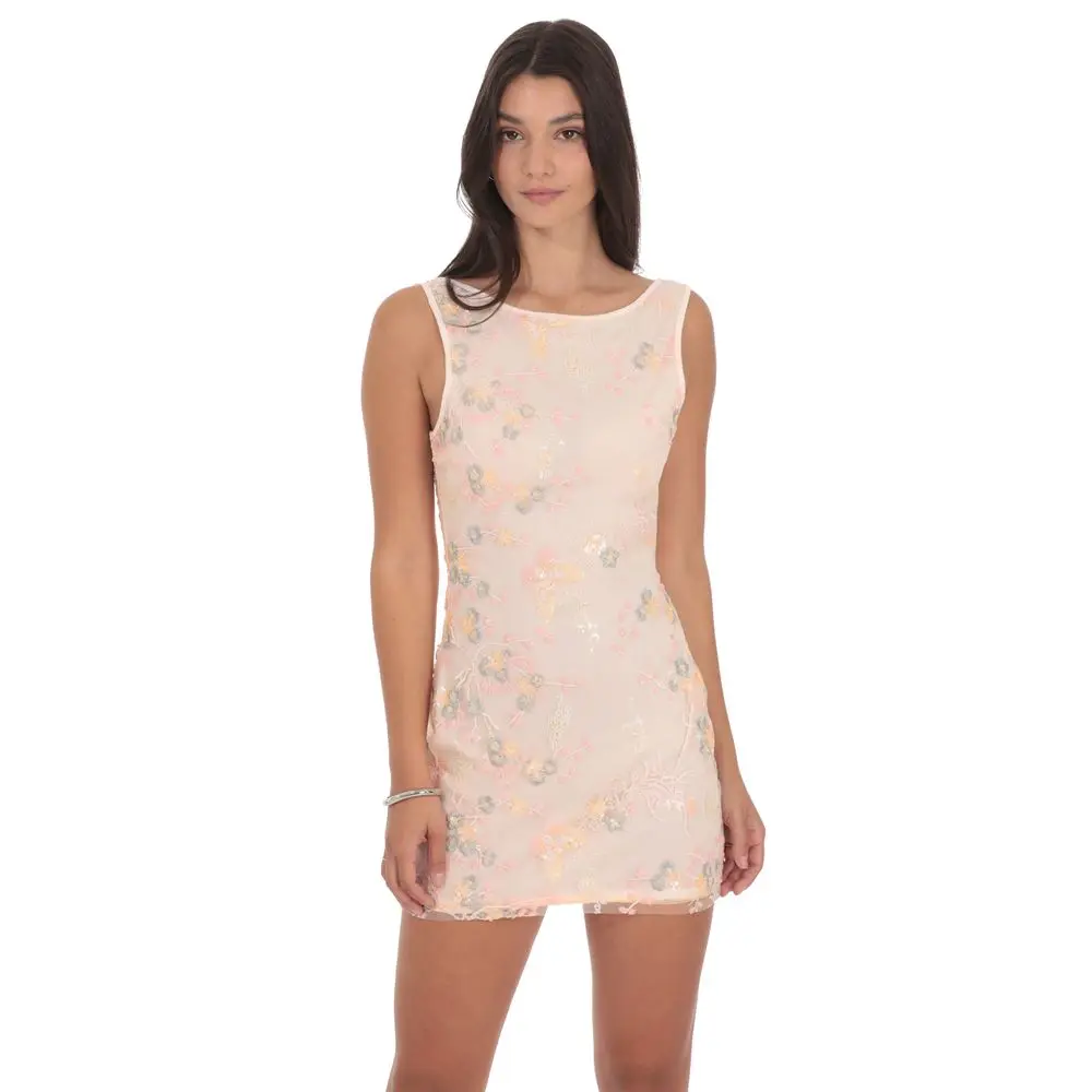High Neck Floral Bodycon Dress in Light Pink - TikTok Shop