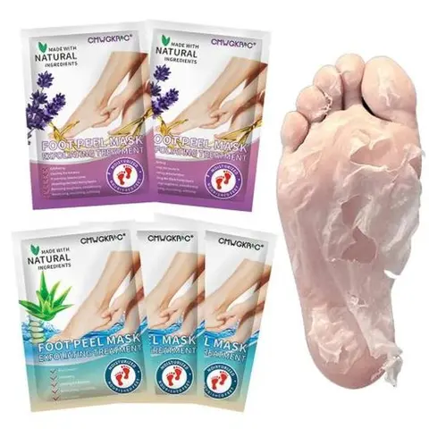 5-Pack Peel Foot Masks - Callous Removal, Dead Skin Treatment, Dry Feet Solutions, Cracked Heels Care, Nail Exfoliation - For Men & Women, Mother’s Day Gift Option