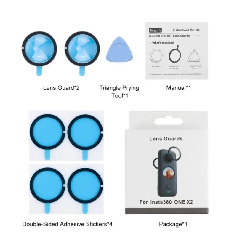 Lens Protector for Insta360 One X2, Lens Protective Cover, Camera Accessories for Insta360 One X2, Lens Guard, Camera Lens Guards, Protection