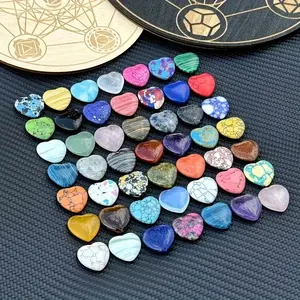Heart-Shaped Crystal Set, Multicolor Rose Quartz Heart Crystals, Perfect Valentine & Mother's Day Gift, DIY Jewelry Decoration (colors Random)