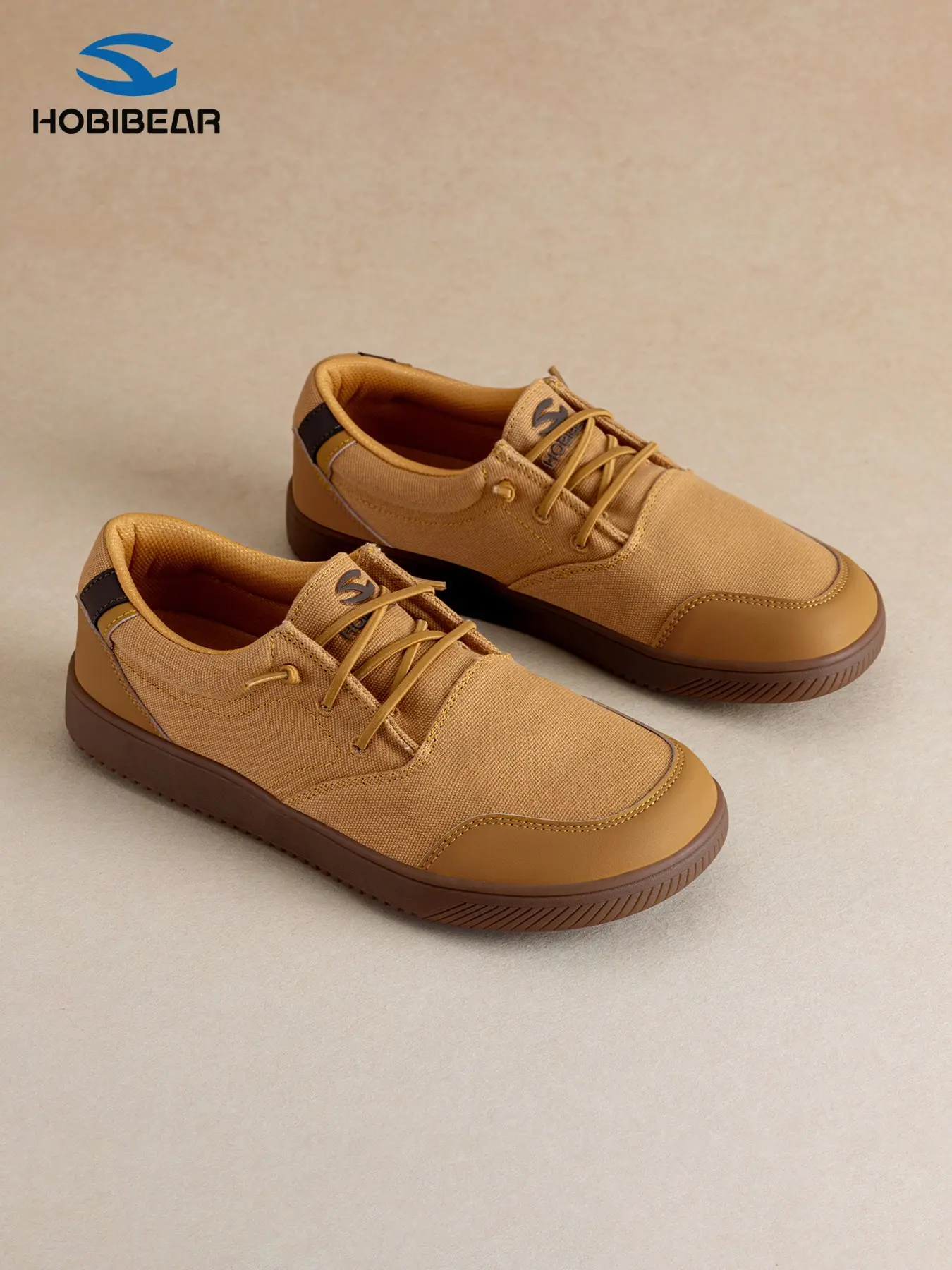 HOBIBEAR Spring & Fall Versatile Sports Shoes, Low Top Canvas Sneakers, Casual Wide Toe Flat Walking Shoes for Daily Commute
