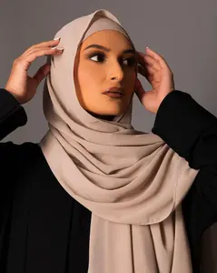 Chiffon Hijab with matching under cap set – Beige
