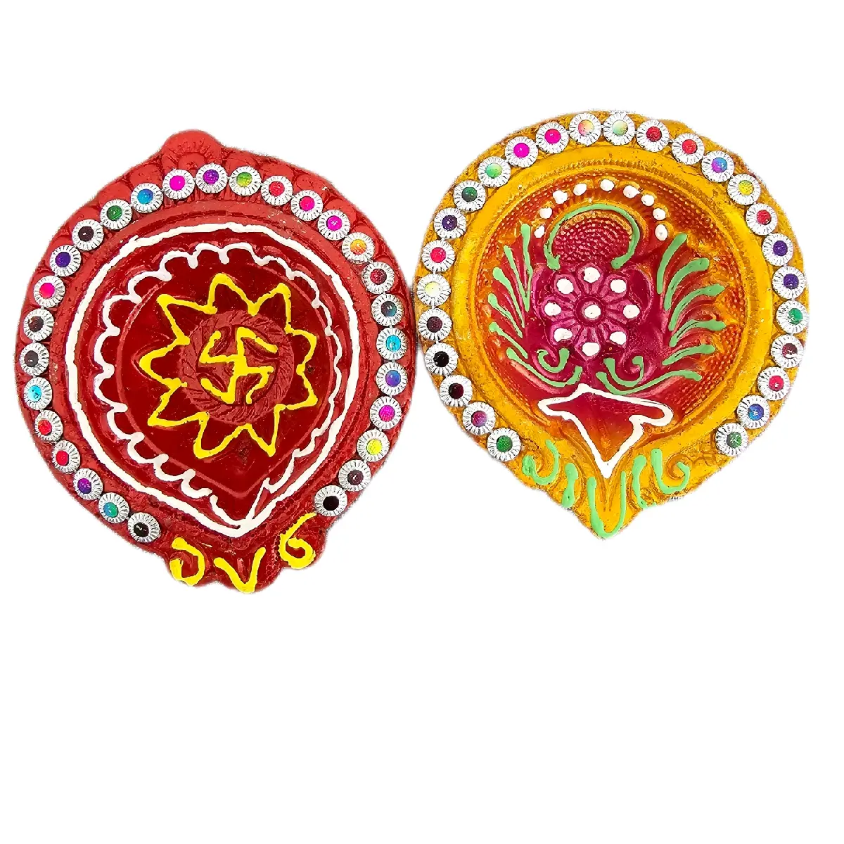 Colorful Clay Diyas (Tera cotta Oil Wick lamp) Colorful Clay Diyas (Tera cotta Oil Wick lamp)