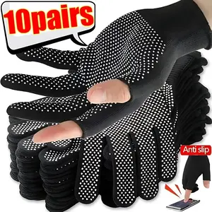 Non-slip Touchscreen Nylon Gloves Men Women Summer Outdoor Riding Sport Fitness Breathable Non-slip Sunscreen Half Finger Gloves