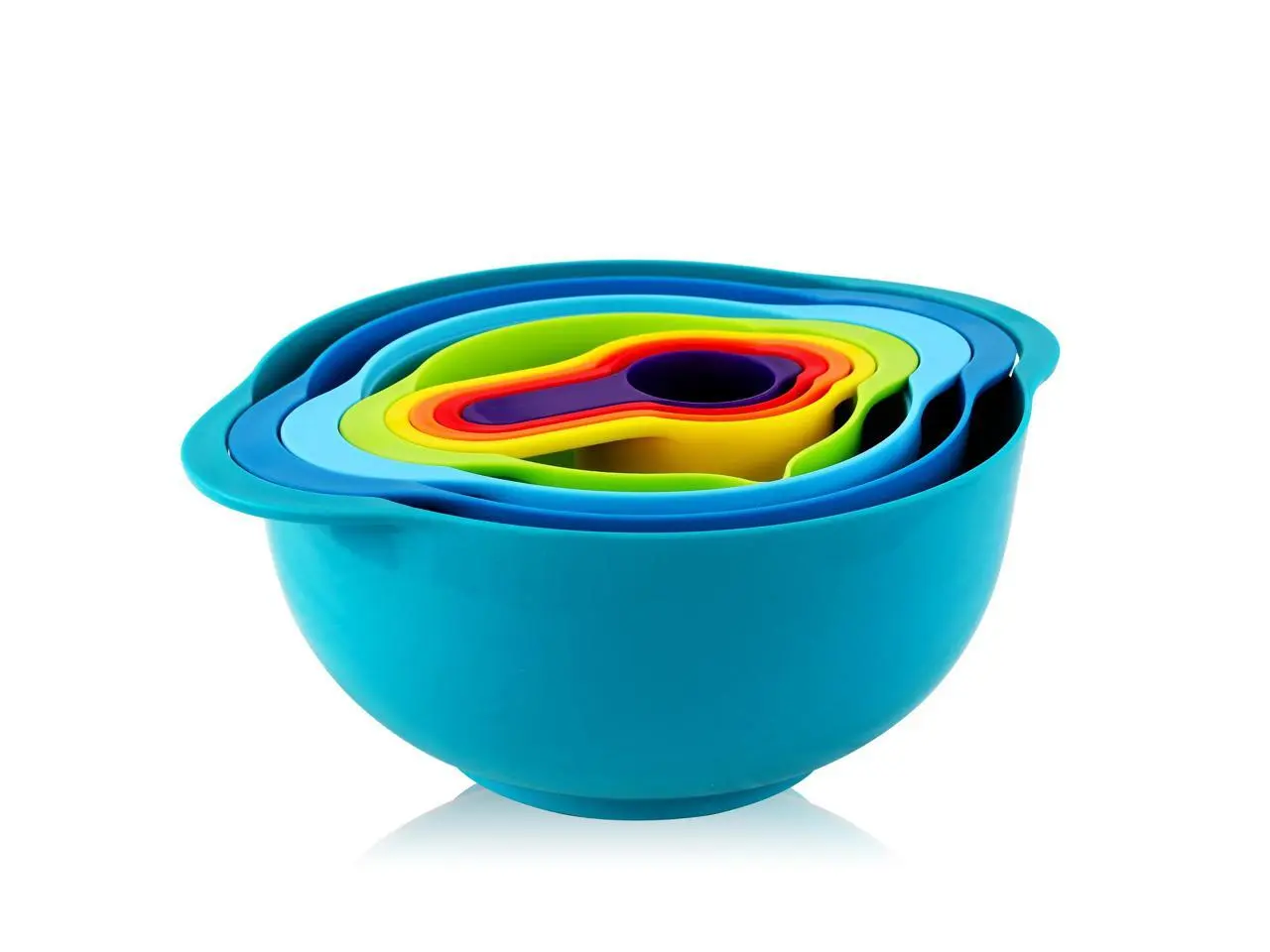 MegaChef Multipurpose Stackable Mixing Bowl and Measuring Cup Set MegaChef Multipurpose Stackable Mixing Bowl and Measuring Cup Set