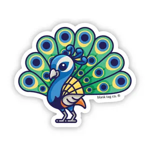Blank Tag Co.® Waterproof Peacock Sticker