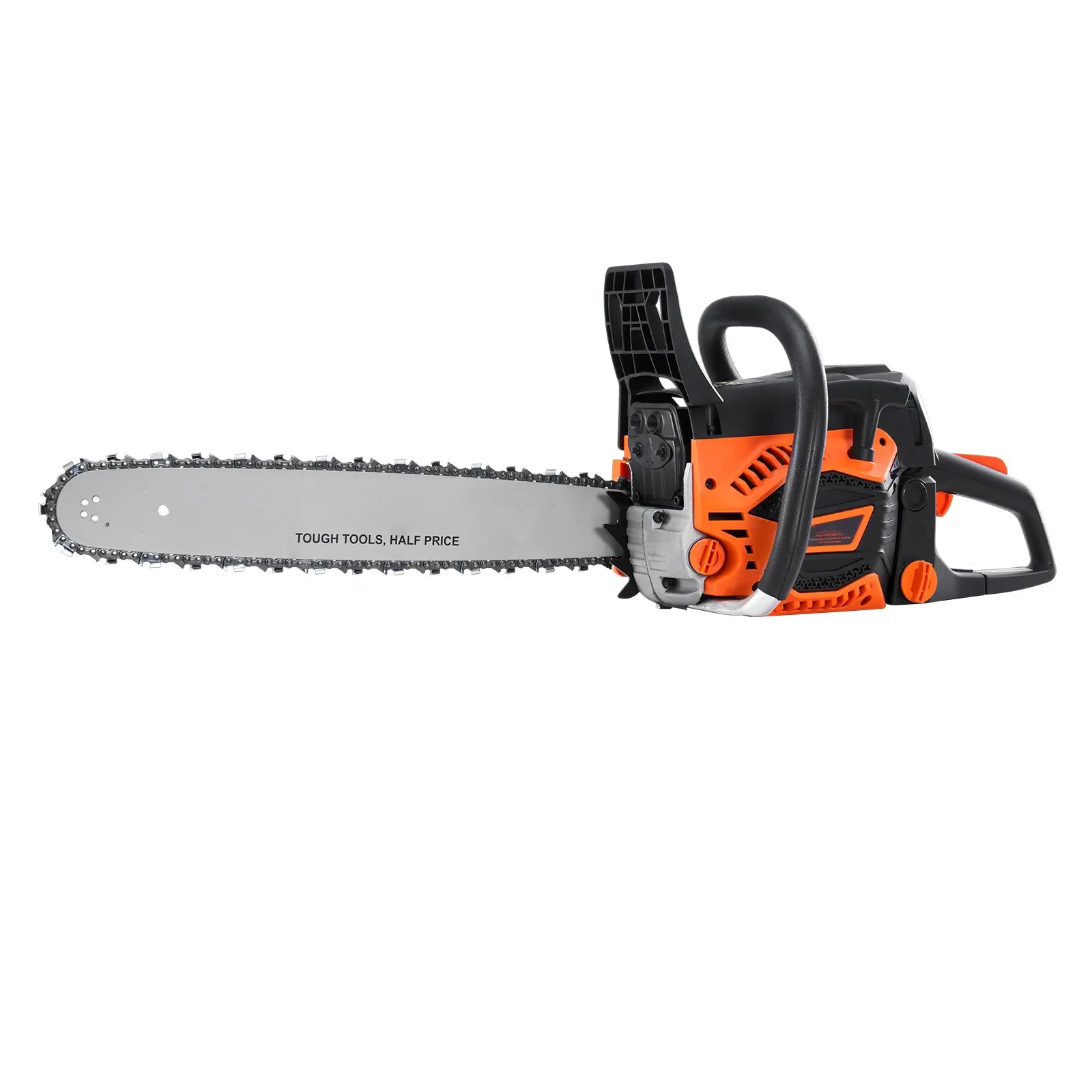 58cc Model Gasoline Chainsaw - 3HP Gas-Powered Wood Cutting Tool, Metal Build with Built-In Shock Absorber, Reduces Vibrations, High-Strength Steel, Smooth Cutting, Extends Chain Life, Lowers Maintenance Costs