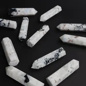 Rainbow Moonstone with Black Tourmaline — Palmstones & Towers