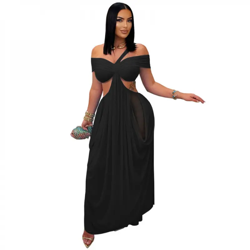 chinese dress ladies Sheer Dress with Feather Cuffs | Rose Paulino