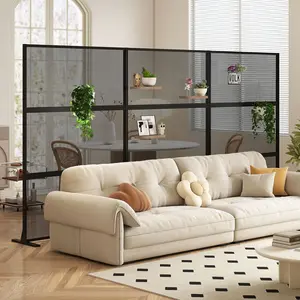 COSTWAY - Set of 2 Metal Privacy Screen with Expansion Bolts