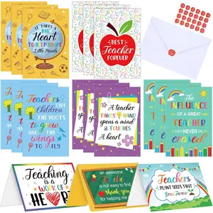 Teacher Appreciation Gifts-24 Sets Teacher Thank You Cards Appreciation Gifts Cards Bulk for Teachers Day Appreciation Gifts(Appreciation)