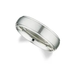 Cobalt Wedding Ring 7mm domed brushed with polished drop edge Size 12.5 (78923)