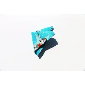 REPEATING WONDER WOMAN PRINT BLUE POCKET SQUARE HANDKERCHIEF