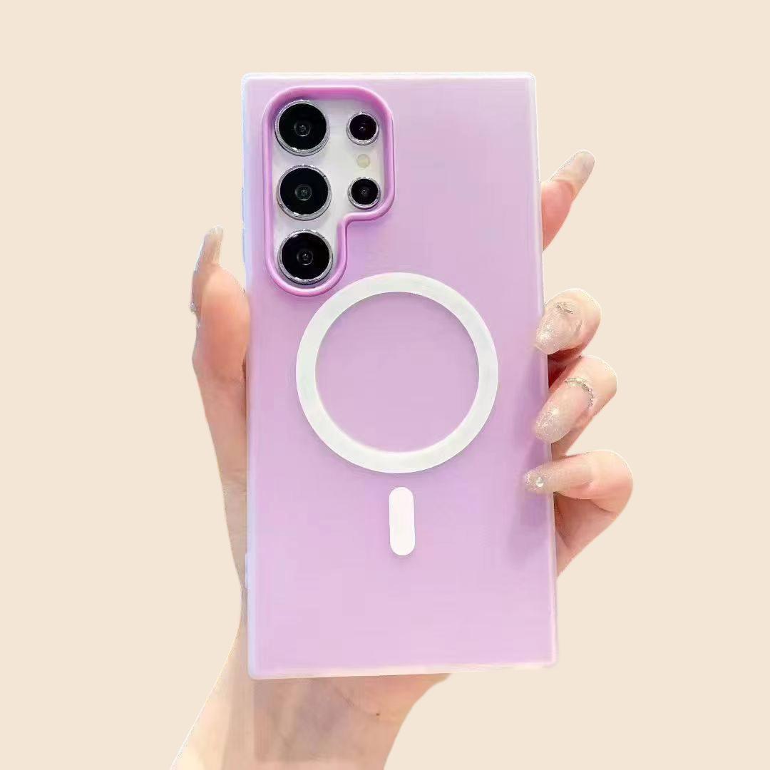 Phone Case For Samsung For Galaxy S26 S25 S24 S23 S22 Ultra Plus Fe Edge + 4G 5G New Jelly And PC 2-in-1 Candy-colored Translucent Anti-fall Mobile Phone Case Can Be Split Into Two For Use, Featuring Magnetic Wireless Charging