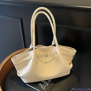 2026 New Minimalist Designer Underarm Bag, Premium Litchi Grain Leather Handbag Casual Commute Shoulder Tote Purse For Women