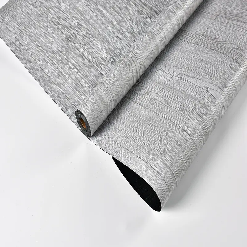 Aozey 3D Retro Laminate Vinyl Flooring Roll White Oak Peel and Stick Linoleum Wood Grain Plank Tiles for Bathroom Kitchen RV Renter Friendly Secure Non