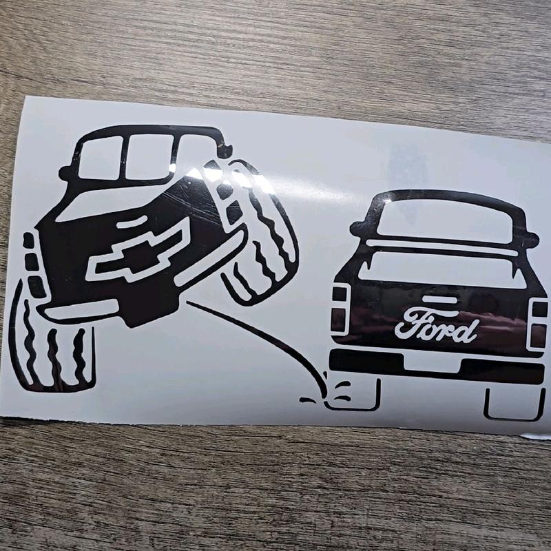 Chevy pee on Ford decal | Truck rivals | rear window decals | Silverado Car Vehicle Decoration