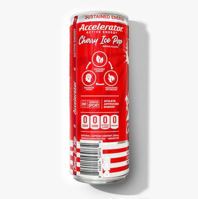 ACCELERATOR CHERRY ICE POP 12 ct/12 oz ZERO SUGAR ENERGY DRINK