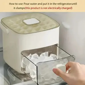 48 Cube Double-Deck Portable Ice Maker with Easy Press Lid, Silicone Trays & Durable Plastic, Countertop Kitchen Gadget for DIY Frozen Food, Summer Drinks & Beverage Cooling