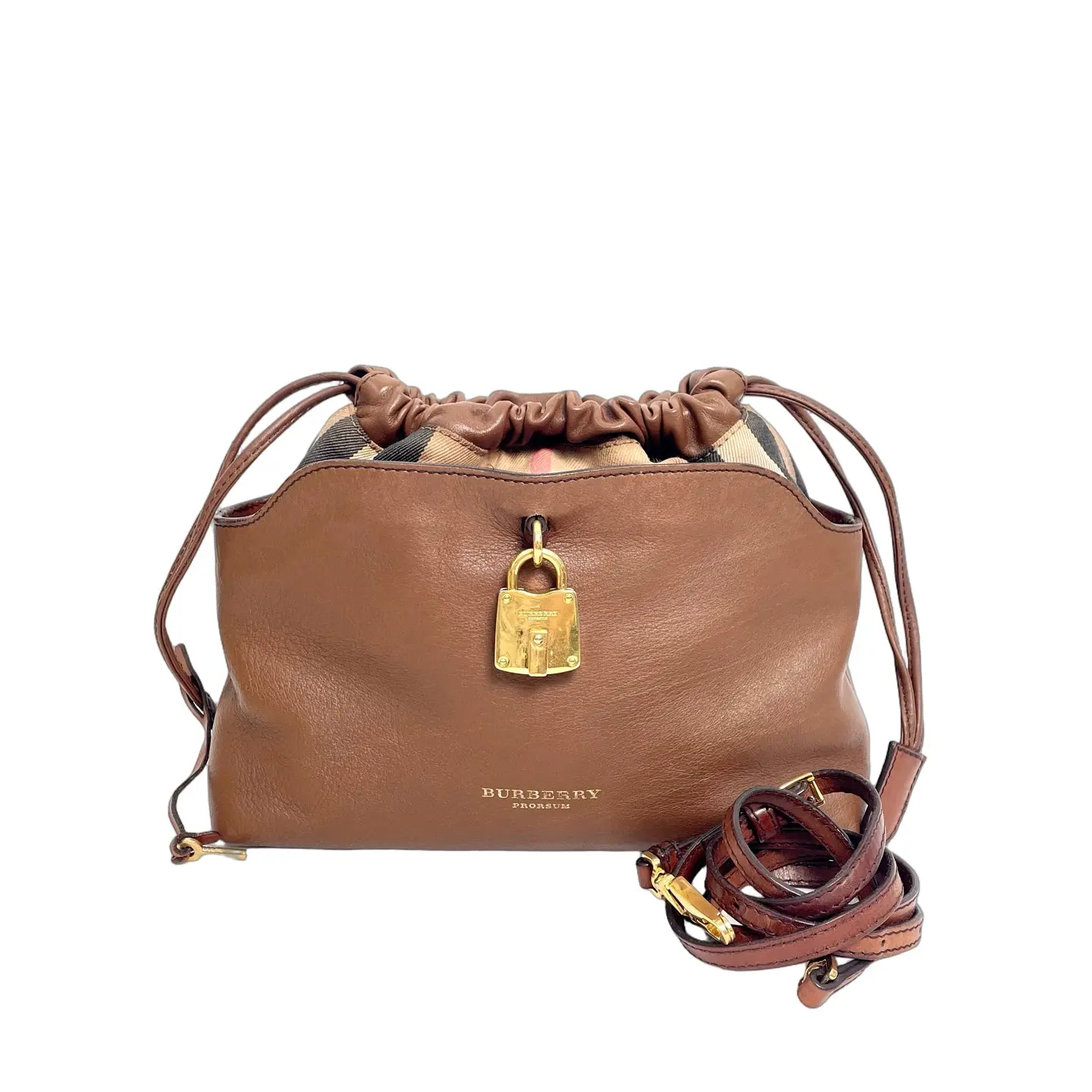 Pre-owned leather Crossbody Bags Burberry Prorsum Drawstring Bag with Padlock Detail