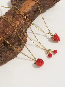 Cherry Charm Necklace for Women, Beautiful Pendant Jewelry Gift for Birthdays & Special Occasions, Adjustable Chain Included