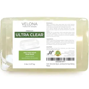 velona 5 LB - Ultra Clear Glycerin Soap Base Melt and Pour | Transparent Natural Bar for The Best Result for Soap Making
