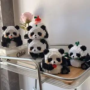 81-1011 Panda Building Blocks Model Display Piece 3D Puzzle, Decorative Item and Room Decor, Home Décor, Party Decoration, Decorative Statues, Handcrafted Items