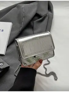 2026 Summer Mini Crossbody Bag with Chain Strap Textured Square Bag Fashion Versatile Small Shoulder Bag, PU Leather Crossbody Bags