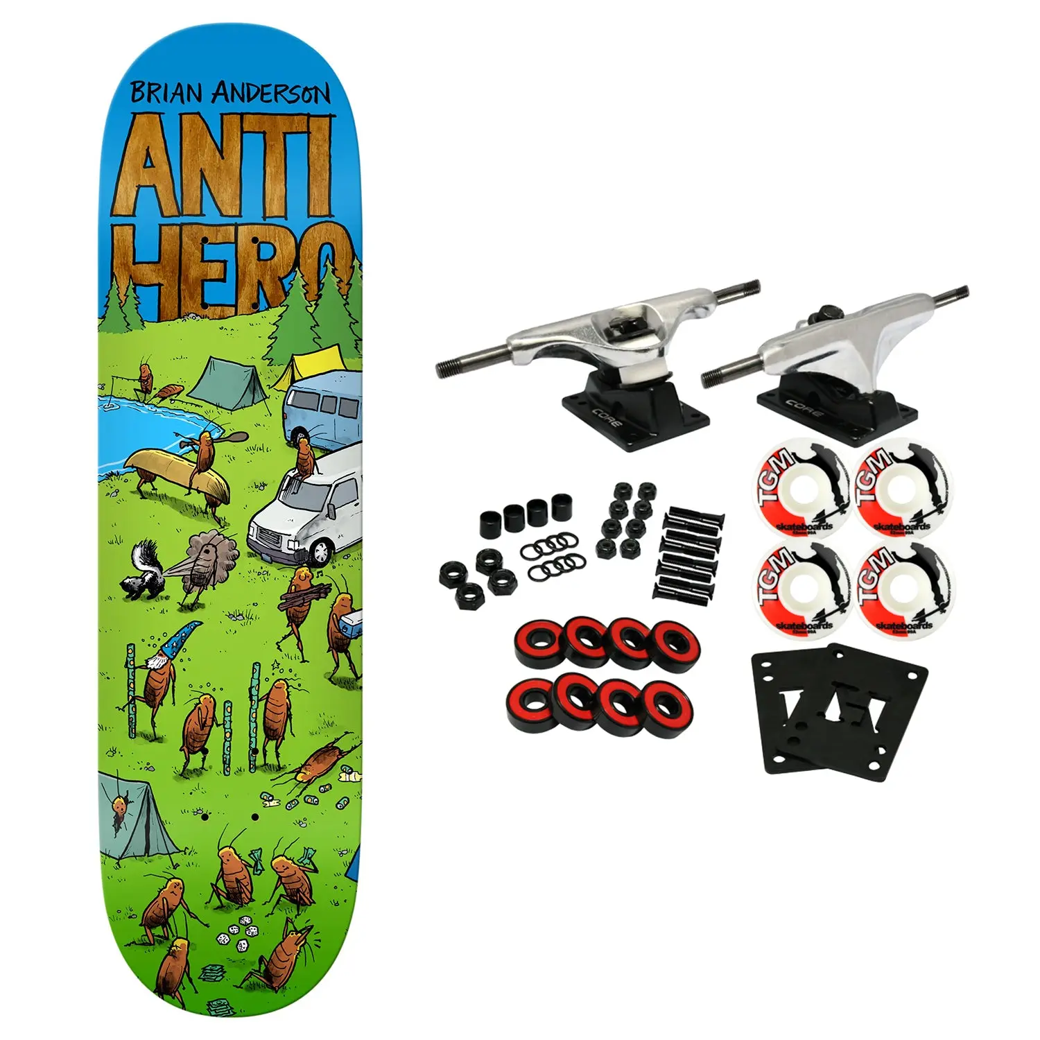 Anti Hero Skateboard Complete BA Roached Out 2 Green 8.5" x 31.85"