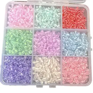 4mm Glass seeds Beads - 1 Box with 1800 Pieces for Jewelry Making