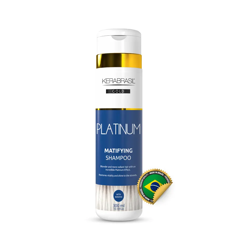 Kerabrasil Platinum Blonde Enhancing Matifying Shampoo - Keratin-Rich Formula for Brightness & Strength - Radiant Platinum Shine - Suitable for All Shades - Long-Lasting Use - 300ml