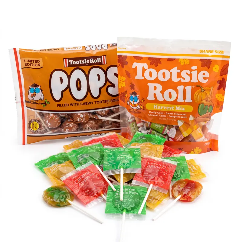 Tootsie Fall & Winter Candy Favorites, Limited Edition Caramel Pops, Harvest Mix & Caramel Apple Pops, Seasonal Fall Flavors