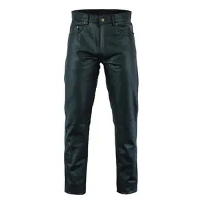 INTAN Safety with Style Motorcycle Leather Pants Black for Men IN-01BP (44)