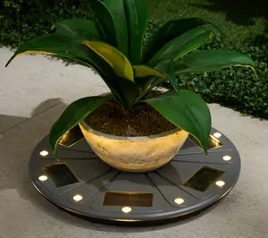 Gama Sonic 15" Plant Caddy with Solar Uplighting