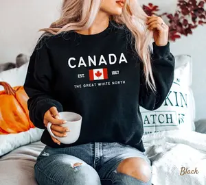 Canada Sweatshirt, Unisex Soft and Comfortable Crewneck Pullover