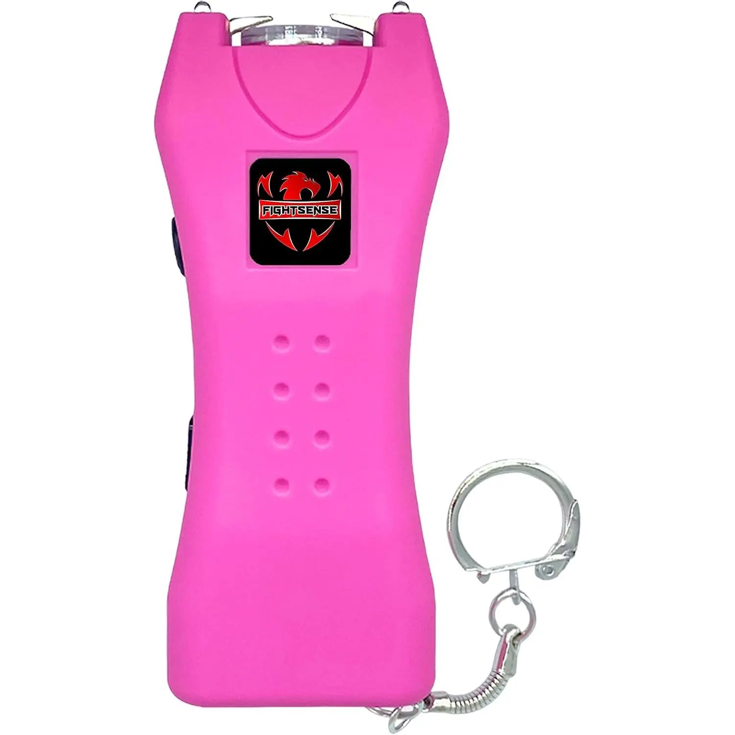 FIGHTSENSE Super Heavy Duty Keychain - Pink USB - Rechargeable LED Flashlight Torch - Compact 120 Lumens, Rubberized Grip, Black, for Home Improvement, Outdoor Illumination