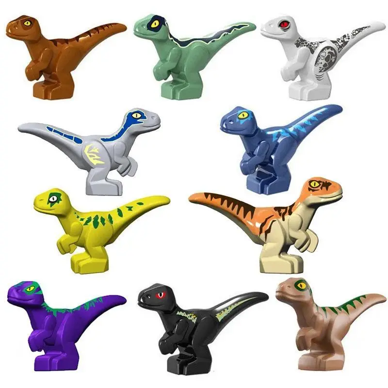 Plastic Dinosaur World Chase Building Blocks Accessories - Tyrannosaurus Rex, Spinosaurus, Stegosaurus Figure Toys for Children, Colorful Kids' Gift (Stress Relief Classic & Novelty Toy)