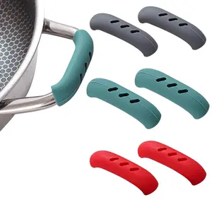 Silicone Hot Handle Holde Non Slip Rubber Pot Holders Pan Ear Clip Cast Iron Handles Grip Cover Heat Resistant Potholde Kitchen Utensils Accessories