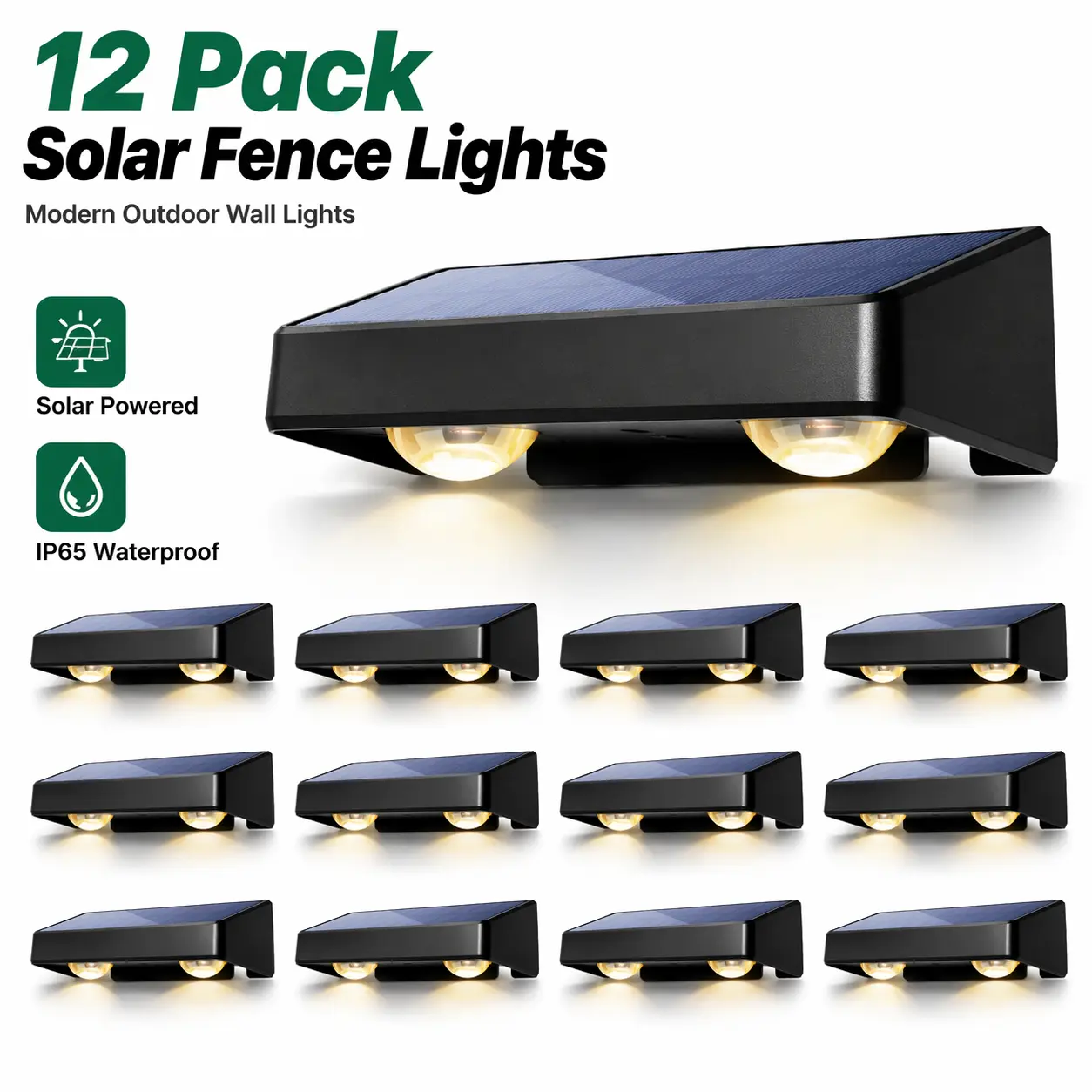 APZZLOXH Solar Illuminated Outdoor Wall Lights - Customizable 9-Mode RGB LEDs, 1200 mAh Battery, Ambient Mood Lighting for Decks, Patios, Ambient Mood Lighting Outdoor Wall Lights