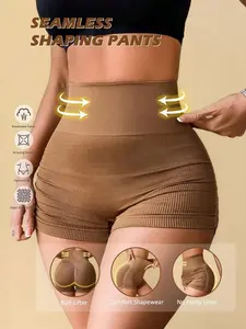 1pc Women's Seamless Waist Cincher & Butt Lifter Control Panty Shorts Shapewear