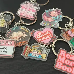 Bookish Keychains - Fun and Colorful Designs for Book Lovers
