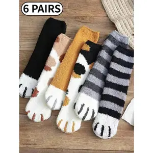 Womens Fuzzy Socks Winter Warm Soft Cozy Fluffy Microfiber House Sleeping Slipper Socks