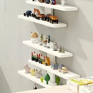 Adjustable Five-Tier Wall-Mounted Display Shelf, Ideal for Storing Figurines, Dolls, Statues and Collectible Toys
