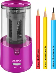AFMAT Ultra-Fast Electric Pencil Sharpener ， 3-Second Sharpening ，Fits 6-12mm Jumbo & Colored Pencils ，Heavy Duty Auto-Stop for Artists, Teachers & Office