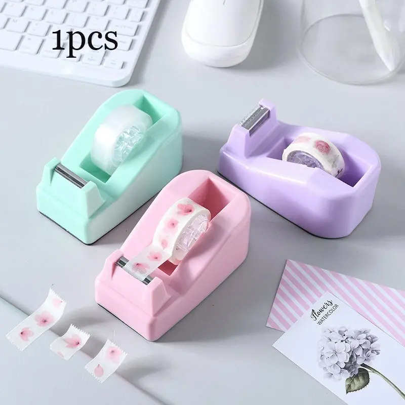 Transparent Tape Cutter Small Size Tear off Tool, Transparent Tape Dispenser, Tape Holder Stand, Adhesive Paper Tray, Office Supplies
