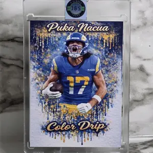 Puka Nacua Rams Custom One of One Football Card